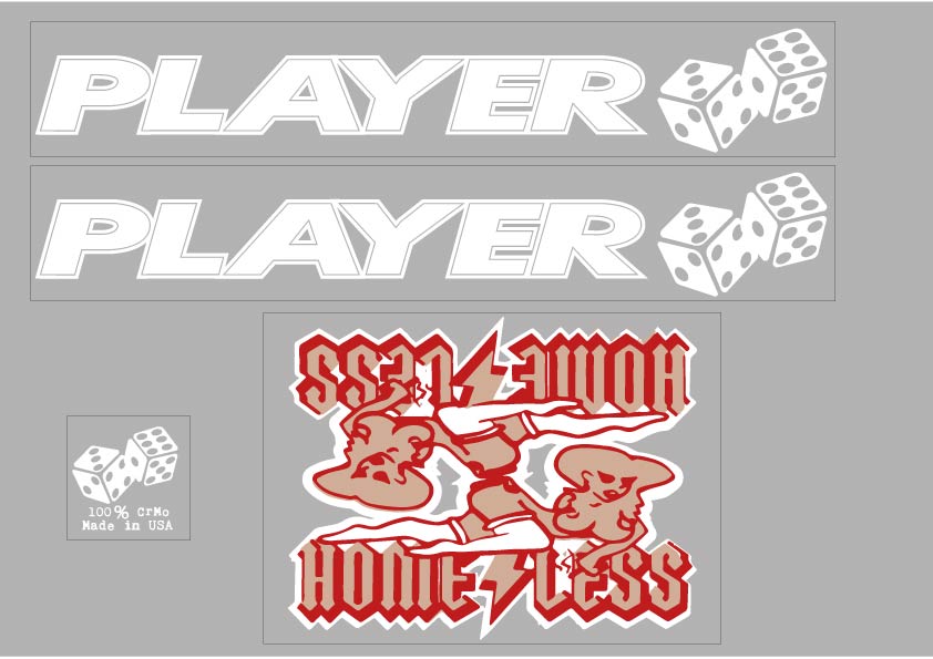 Homeless Bikes Player decal set