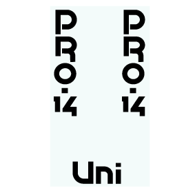 Uni 14 Seat post decal white