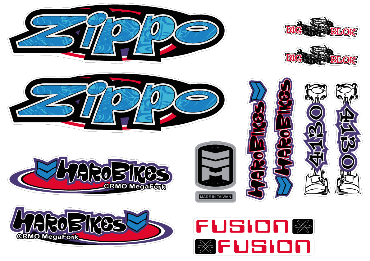 Haro zippo decal set