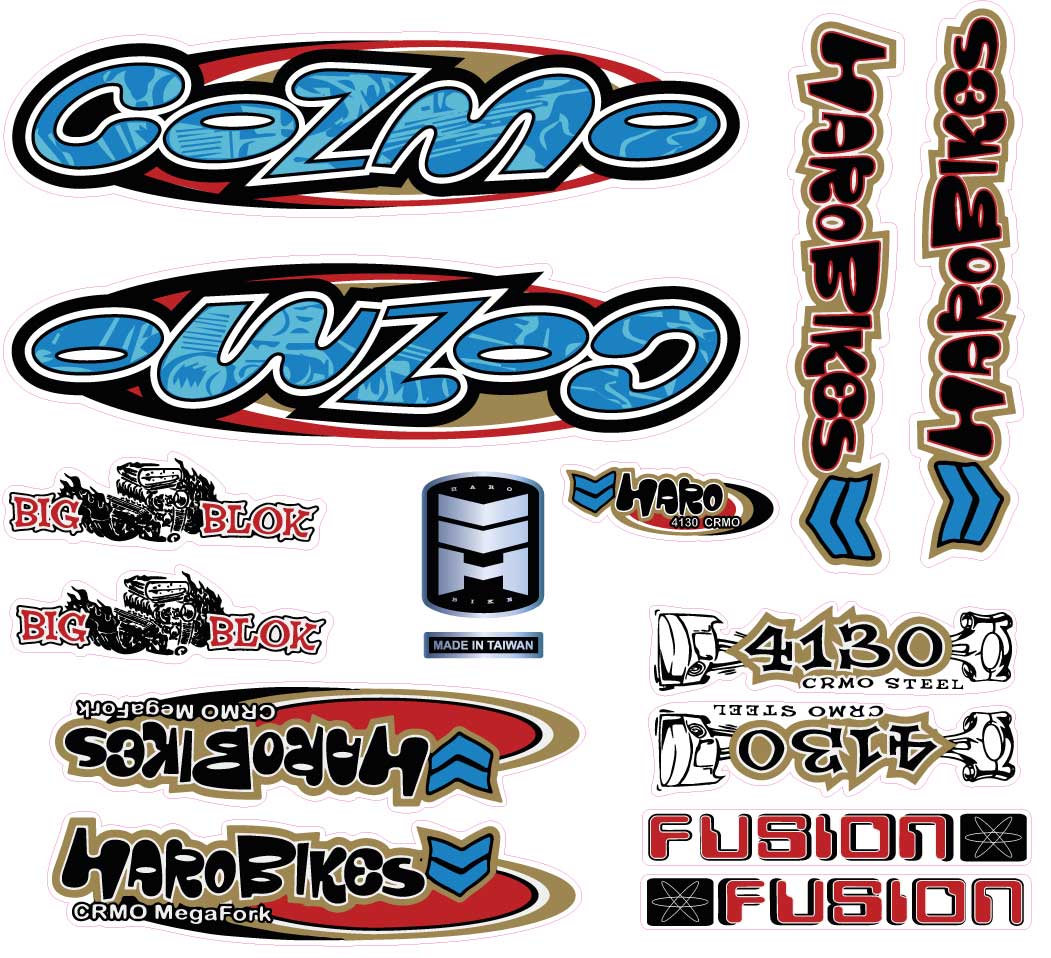 Haro Cozmo 1988 decal set red-gold