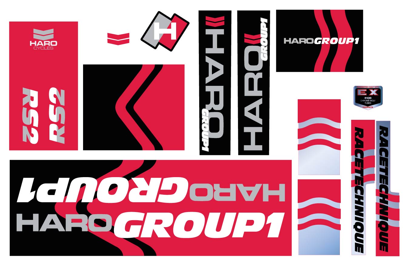 Haro Group 1 RS2 1987 Decal set